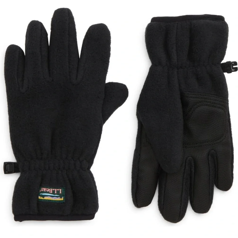 L.L.Bean Kids' Mountain Classic Fleece Gloves- Black A4